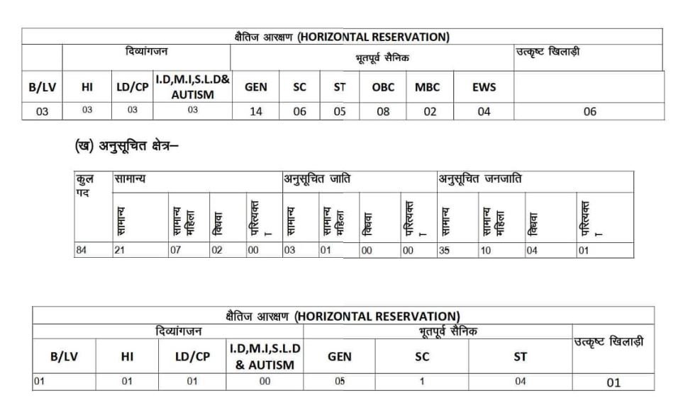 RSMSSB JTA and Accounts Assistant Category Wise Vacancy Reservation Status 3