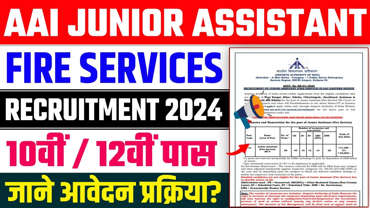 AAI Junior Assistant Recruitment 2024