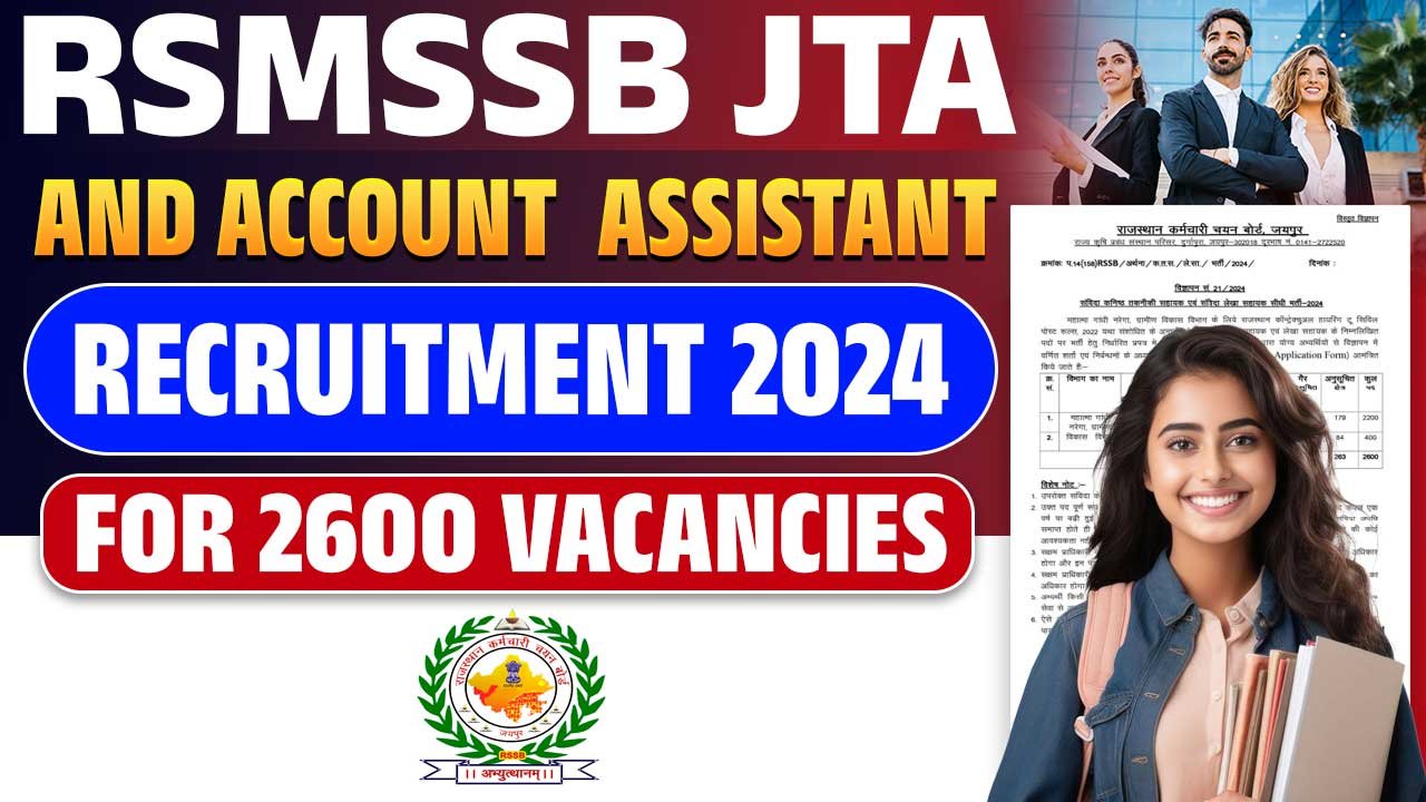 RSMSSB JTA and Account Assistant Recruitment 2024-25